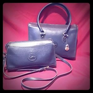Dooney and Bourke Vintage Navy Blue purse and Sat